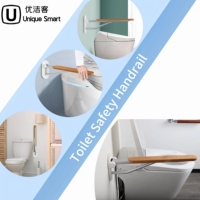 Barres d'appui de sécurité murales pliables en aluminium et chêne rouge pour salle de bain, douche et toilettes, vente en gros du fabricant, installation facile