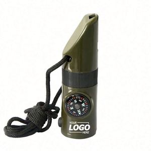 Sifflet de survie extérieur étanche personnalisé à décibels élevés avec boussole, lampe torche LED, réflecteur et cordon pour le camping et les activités de printemps - Product Image 1
