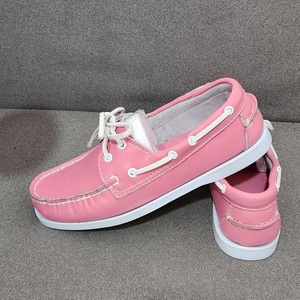 Chaussures de navigation compensées en cuir de vachette <span class=keywords><strong>rose</strong></span>, faites à la main, antidérapantes, style assorti <span class=keywords><strong>homme</strong></span> et femme, décontractées et respirantes pour l'été - Product Image 4