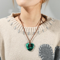 Colgante de Piedra de la Visión con Cadena de Cuerda Hecha a Mano, Joyería de Libélula Laika para Disfraz de Cosplay, Collar y Llavero de Coraline