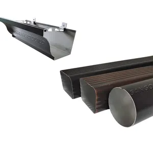 White k-style aluminum rain gutter system, Philippines roof drainage products stainless steel pipe and rain gutter fittings