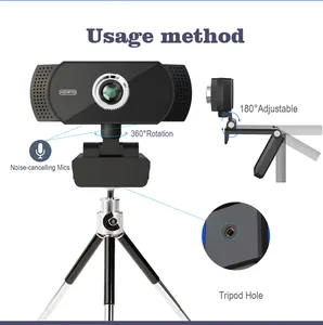 Small Computer Webcam 1080p Full HD With Noise-cancelling Microphone For Video Chat Web Camera