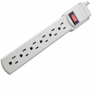 ETL Listed 6-Outlet PVC White 15A 125V Power Strip Socket North American Standard <strong>Electric</strong> Extension 14AWG Cable 3FT Home - Product Image 2