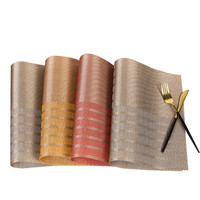 Napperons de Table personnalisés, napperons de cuisine tissés en PVC imperméables