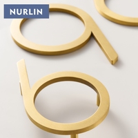 Nurlin Chiffres et Lettres Géants en Laiton Massif de 4 à 12 Pouces pour Porte, Maison, Signalisation Publique, Personnalisables, Chiffres Flottants d'Extérieur, Or Mat