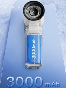 พัดลมขนาดเล็กหน้าจอดิจิตอลแบบพกพาพับได้สวมใส่ได้ความเร็วสูงมอเตอร์ไร้แปรงถ่านความเร็วสูง12000รอบต่อนาทีใช้ในบ้านใน100ระบายความร้อนได้อย่างรวดเร็ว - Product Image 3