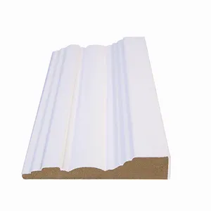 Moldura de placa base de MDF, conexión embellecedora de madera pintada en blanco, precio barato, venta al por mayor