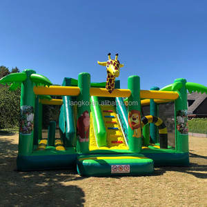 <span class=keywords><strong>Château</strong></span> <span class=keywords><strong>gonflable</strong></span> multi-joueurs Jungle Giraffe, jeux gonflables commerciaux pour fêtes, Hupfburgen, PVC - Product Image 1
