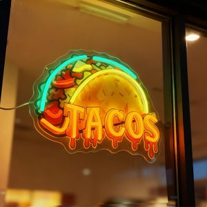 Lumière d'ambiance LED néon Taco, dimmable, alimentée par USB, pour vitrine, décoration de magasin, indicateur de rue, éclairage paysager, personnalisable 5V - Product Image 4