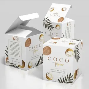 制造商定制独特的四方工艺盒白色纸板豪华蜡烛盒香水盒作为礼品