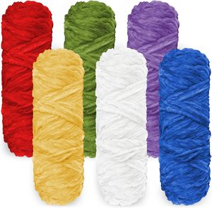 Mantas de Ganchillo de Poliéster Grueso, Suaves y Esponjosas, de Hilo Chenille para Tejer Bufandas a Mano - Product Image 1
