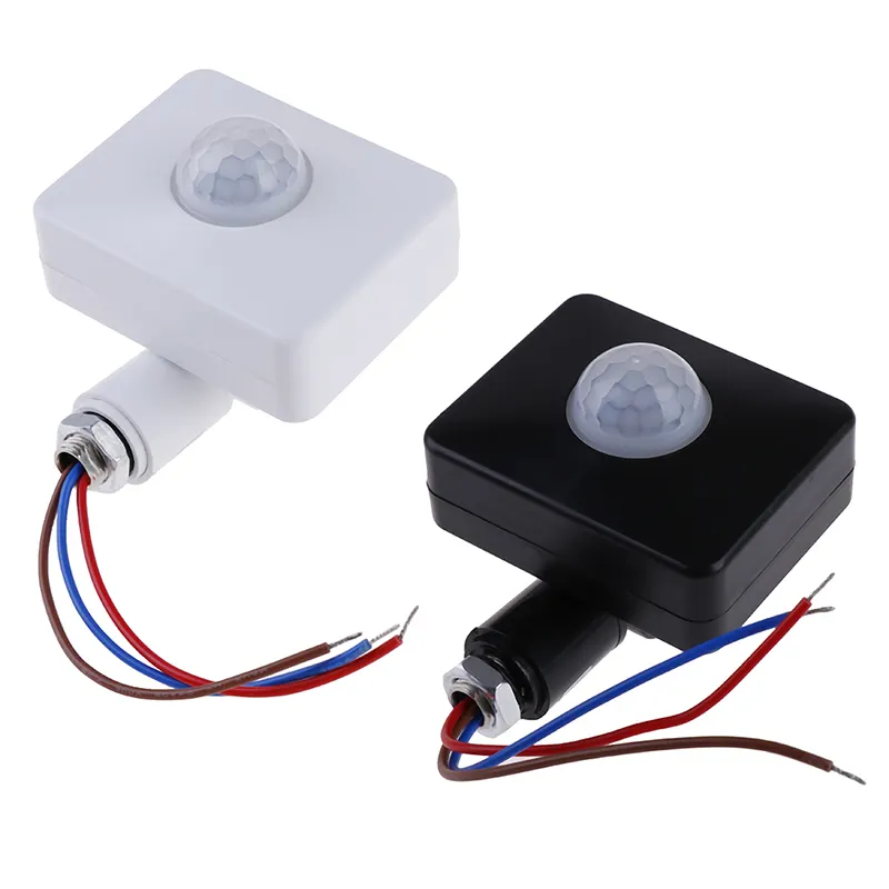 Sensor de movimiento infrarrojo automático AC 110V 220V PIR interruptor de movimiento Detector lámpara luz temporizador Sensor interruptor