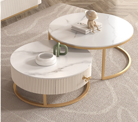 Meuble moderne de luxe en or, canapé de Salon, Table basse, Center de Salon, café, marbre blanc, Table basse ovale