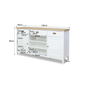 Buffet moderne en chêne de couleur blanche avec grande <span class=keywords><strong>commode</strong></span> de rangement pour le salon - Product Image 5