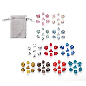 Acrílico Mini 7 Die Polyhedral RPG DND Multi <span class=keywords><strong>Color</strong></span> <span class=keywords><strong>Dice</strong></span> <span class=keywords><strong>Set</strong></span> con bolsa de terciopelo - Product Image 2