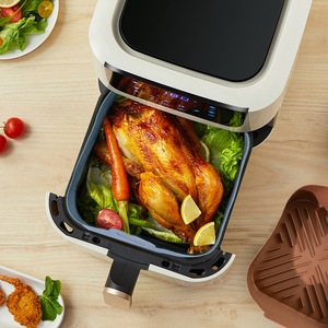 Silicone Baking Pan <b>Set</b> <b>Square</b> Air Fryer Baking Tray <b>Set</b> For Home Use Gray Brownish Red Red Solid Color Oven Safe - Product Image 1