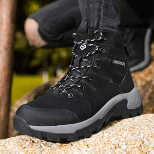Bottes d'hiver pour hommes grande taille transfrontalières 2025, <span class=keywords><strong>nouvelles</strong></span> bottes pour hommes, dessus en PU artificiel, semelle extérieure en caoutchouc antidérapante, chaudes, randonnée en plein air - Product Image 2