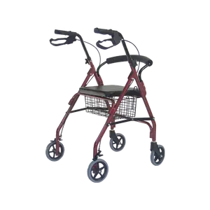 Andador rollator leve para compras em alumínio dobrável com assento para idosos de 4 rodas