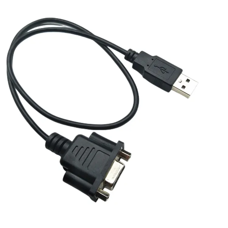 Özelleştirilmiş USB seri port hattı DB9P ön somun perçin RS232 comport indir kablosu