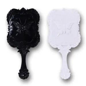 Hot sell butterfly plastics square makeup mirror handheld vintage makeup mirror