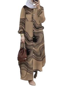 Ensemble HANO Abaya Islamique Femme : Robe, Pantalon Rayé et Blouse, Dernière Collection <span class=keywords><strong>Musulmane</strong></span> Longue - Product Image 6