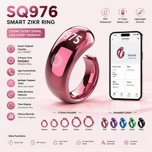 Digital Tasbih Ring Prayer Beads Islamic Electronic SQ976 5-in-1 Size <b>Clock</b> Smart Rings IP67 Waterproof Ensures Durability in Va - Product Image 1