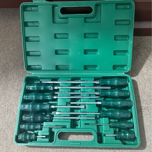 12-Piece <b>Screwdriver</b> <b>Set</b> Flat Head Chromium Vanadium Steel Anti-Slip Handle Home Auto Repair Tool Kit - Product Image 4