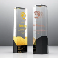Trophée en cristal créatif personnalisé avec gravure, trophée carré, trophée en cristal transparent, médaille sur mesure