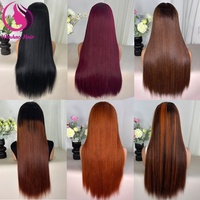 Perruque en cheveux humains de 30 pouces, couleur marron ombré 4/27, avec dentelle frontale HD 13x4, haute densité, ultra-lisse, et perruque frontale colorée 13x6