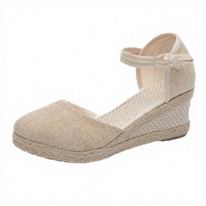 Sandalias de tacón alto romanas de cuña transpirables con una tira y punta redonda, estilo coreano, moda primavera-verano 2026 para mujer - Product Image 1