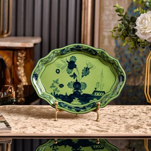 Assiette en porcelaine à bord festonné style italien vintage, motif floral multicolore, vaisselle en céramique pour la maison, la salle à manger, la décoration de table de mariage - Product Image 2