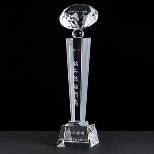 고급 K9 크리스탈 유리 상 저렴한 사용자 정의 민속 예술 스타일 빈 트로피 광택 기술 - Product Image 1