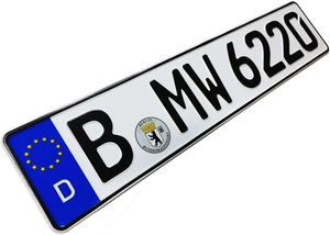 Placa <span class=keywords><strong>de</strong></span> <span class=keywords><strong>Matrícula</strong></span> Personalizada Estándar <span class=keywords><strong>de</strong></span> la UE, <span class=keywords><strong>Alemania</strong></span> Frankfurt, Muestra Gratuita, MOQ Bajo para Vehículos - Product Image 2