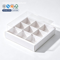 Boîte à cupcakes en papier blanc à 4, 6 ou 9 compartiments avec couvercle transparent, qualité alimentaire, recyclable, impression personnalisée, OEM ODM, boîte auto-élevante pour boulangerie et muffins