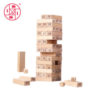 Massivholz 48 Stück Anzahl Holzturm blöcke Holzturm spielzeug Bausteine Stapeln für Kinder und Erwachsene - Product Image 2