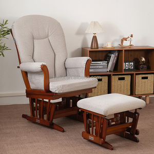 Fauteuil pivotant et inclinable en tissu avec base en bois pour chambre d'enfant et salon - Product Image 6
