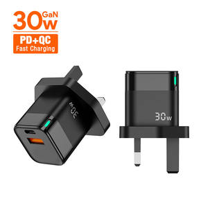 UK Plug PD <span class=keywords><strong>30W</strong></span> Double Port Adaptateur <span class=keywords><strong>Chargeur</strong></span> Type C USB C <span class=keywords><strong>Chargeur</strong></span> de charge rapide pour <span class=keywords><strong>iPhone</strong></span> 15 16 Pro Max 3.0 Fonction - Product Image 1