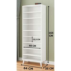 Organiseur de garde-manger moderne à 9 étagères en bois Sonomo blanc à 4 portes pour boîtes à chaussures et organiseurs - Product Image 3