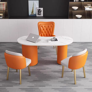 Escritorio de <span class=keywords><strong>ordenador</strong></span> de oficina en casa minimalista, <span class=keywords><strong>Mesa</strong></span> Ejecutiva de salón de belleza moderna, <span class=keywords><strong>mesa</strong></span> de oficina con tapa de losa de roca - Product Image 4