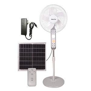 16-Inch DC12V Solar Stand Fan With 12W Solar <b>Rechargeable</b> Battery Input <b>LED</b> <b>Light</b> 7-9 Hours <b>Working</b> Time HRX-168 16inch Standing - Product Image 6