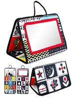 Jouets éducatifs pour bébés Nouveau bébé pliable Ha Ha Miroir voiture siège arrière lit hochet chariot pendentif tissu doux forme animale 3-6 mois