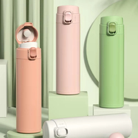 Bouteille d'eau personnalisée 450 ml en acier inoxydable pour le sport, avec couvercles et paille, pour enfants, gobelet scolaire avec paille