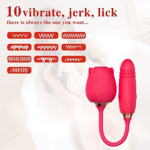 Vibratore Telescopico Femminile per il Piacere, con Funzione di Vibrazione a Uovo e Stimolazione Linguale a Fiore, per il Divertimento - Product Image 2