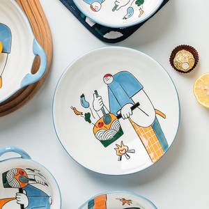 Ensemble de vaisselle en céramique ménager, de style <span class=keywords><strong>japonais</strong></span>, bol à soupe, personnalité créative, belle combinaison - Product Image 2