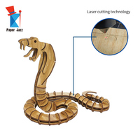 Fournitures d'enseignement personnalisées bricolage assemblage animal vapeur découpé au laser décoration 3D Puzzle en bois serpent modèle kit pour la décoration
