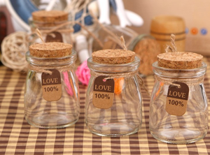 Cheap and Small Stock 100ml 150ml <b>200ml</b> 250ml 300ml Cute Glass Pudding Yogurt Jar With Cork Lid - Product Image 4