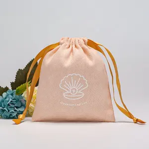 Organic 100% Cotton Canvas Drawstring Pouch Bag With Custom Logo Small Drawstring Gift Pouch Dust Bag