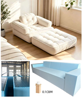Meilleures ventes, vente en gros usine : Ensemble de canapé-lit modulaire sectionnel carré moderne et durable en tissu européen, extensible, compressé, pour salle de sport