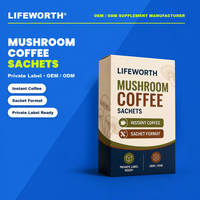 LIFEWORTH Caffè ai Funghi in Bustine con Etichetta Privata, Estratto per Nutrizione Sportiva, ODM GMP ISO, Polvere Istantanea