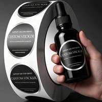 Étiquette adhésive en vinyle personnalisée de luxe pour parfum, avec estampage holographique UV à feuille d'or et logo en relief pour flacon de parfum
